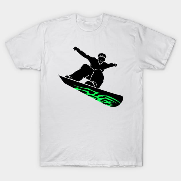 Cool Snowboarder Silhouette T-Shirt by AustralianMate